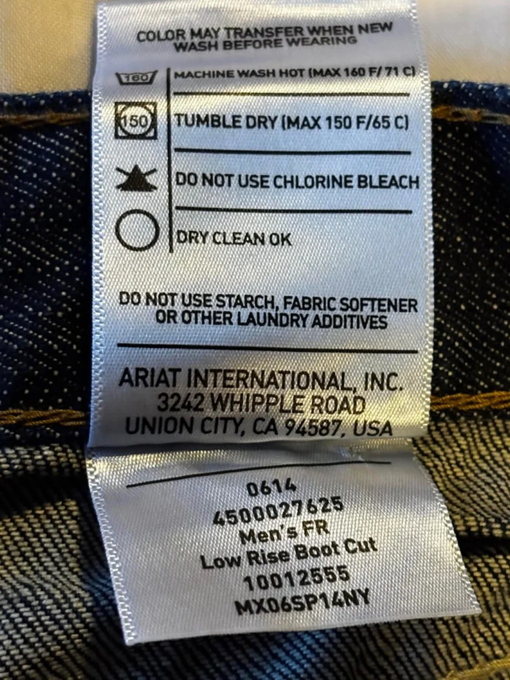 Ariat FR M4 Low Rise Boot Men's Denim Jeans Size 42W 32L Cat 2 2112 RN105037
